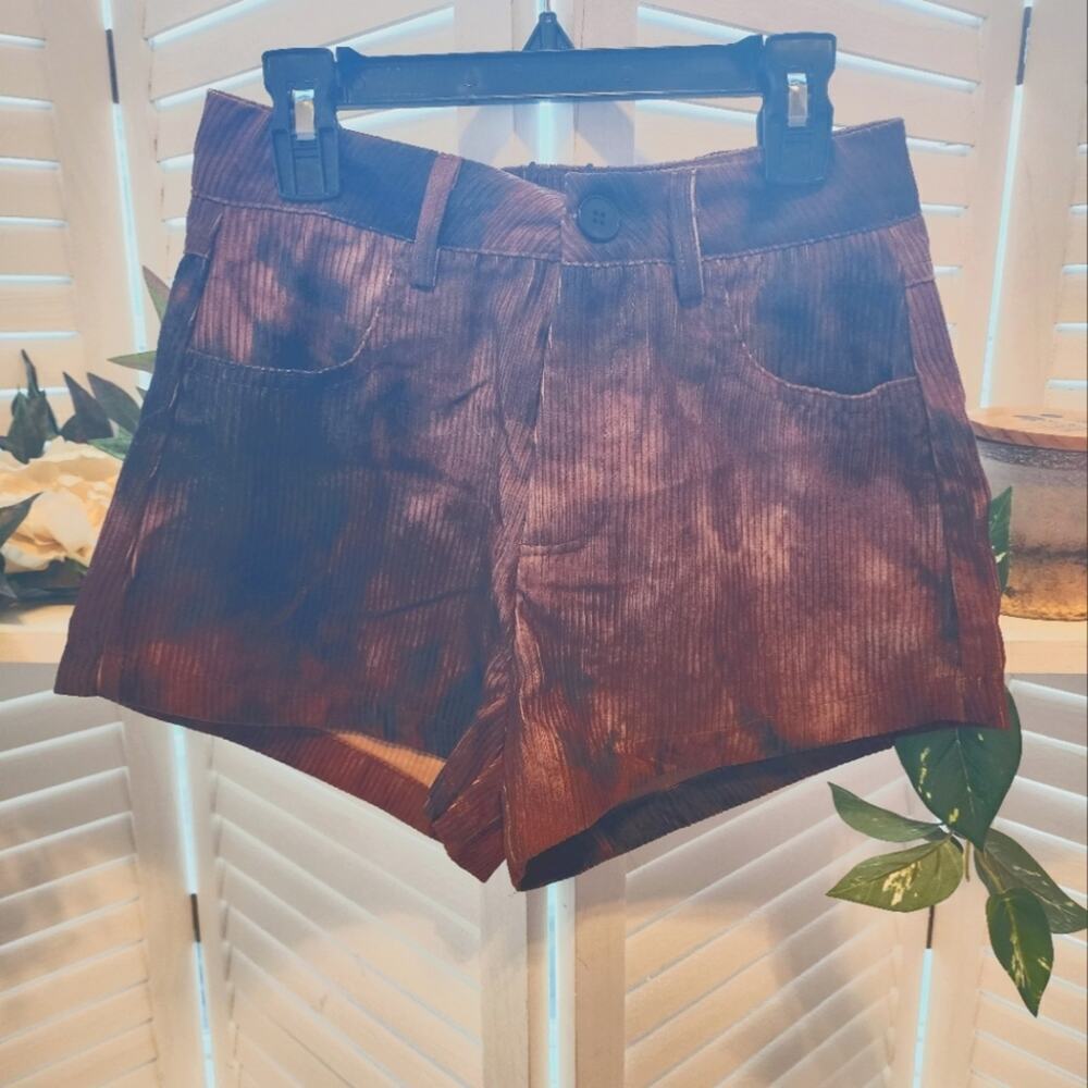 CIDAR BROWN RIBBED OMBRE SHORTS SIZE XS NEW